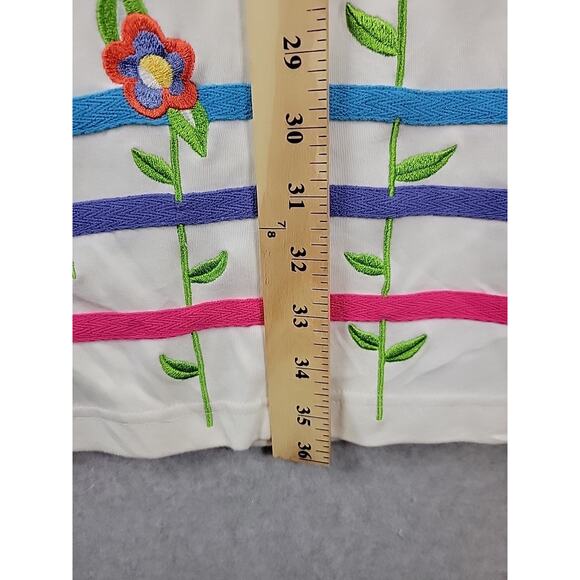 Bechamel 100% Cotton White Floral Embroidered Pull On Maxi Skirt Women's Large - Picture 8 of 10